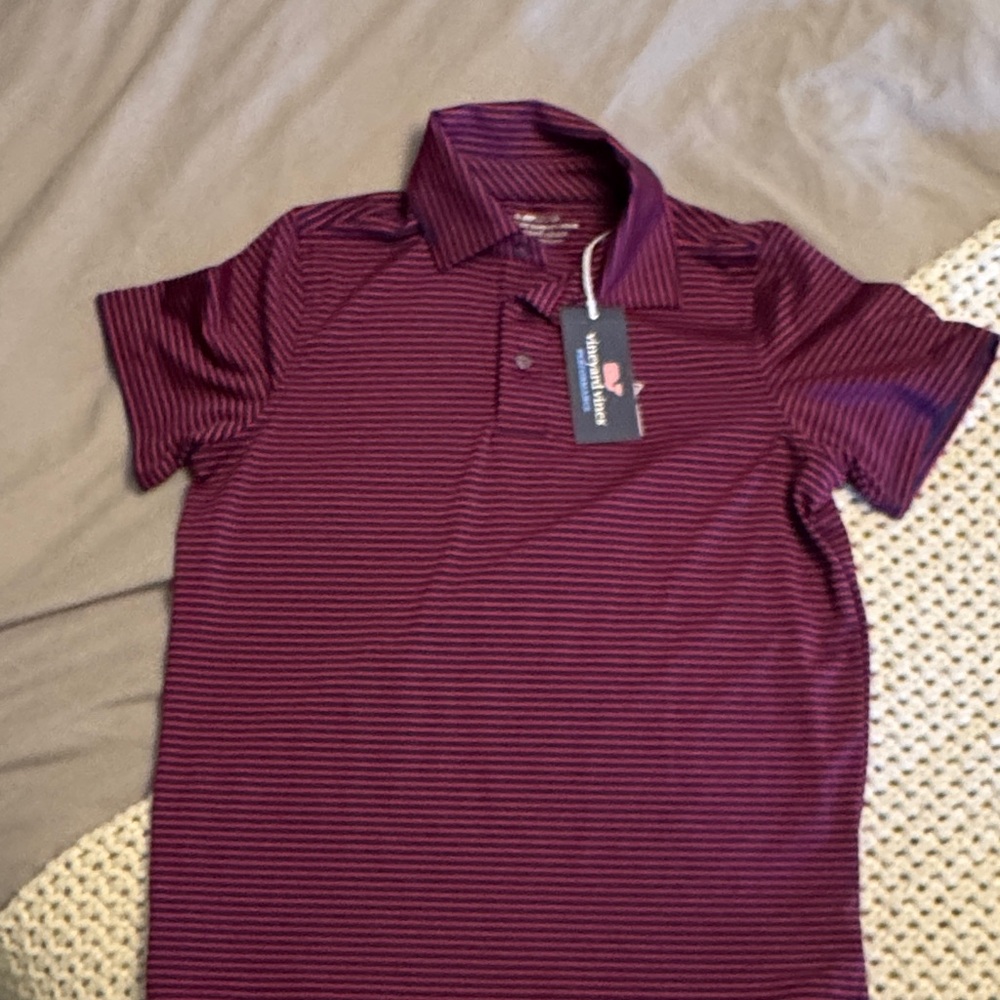 Kids Vineyard Vines Purple Striped Polo Shirt